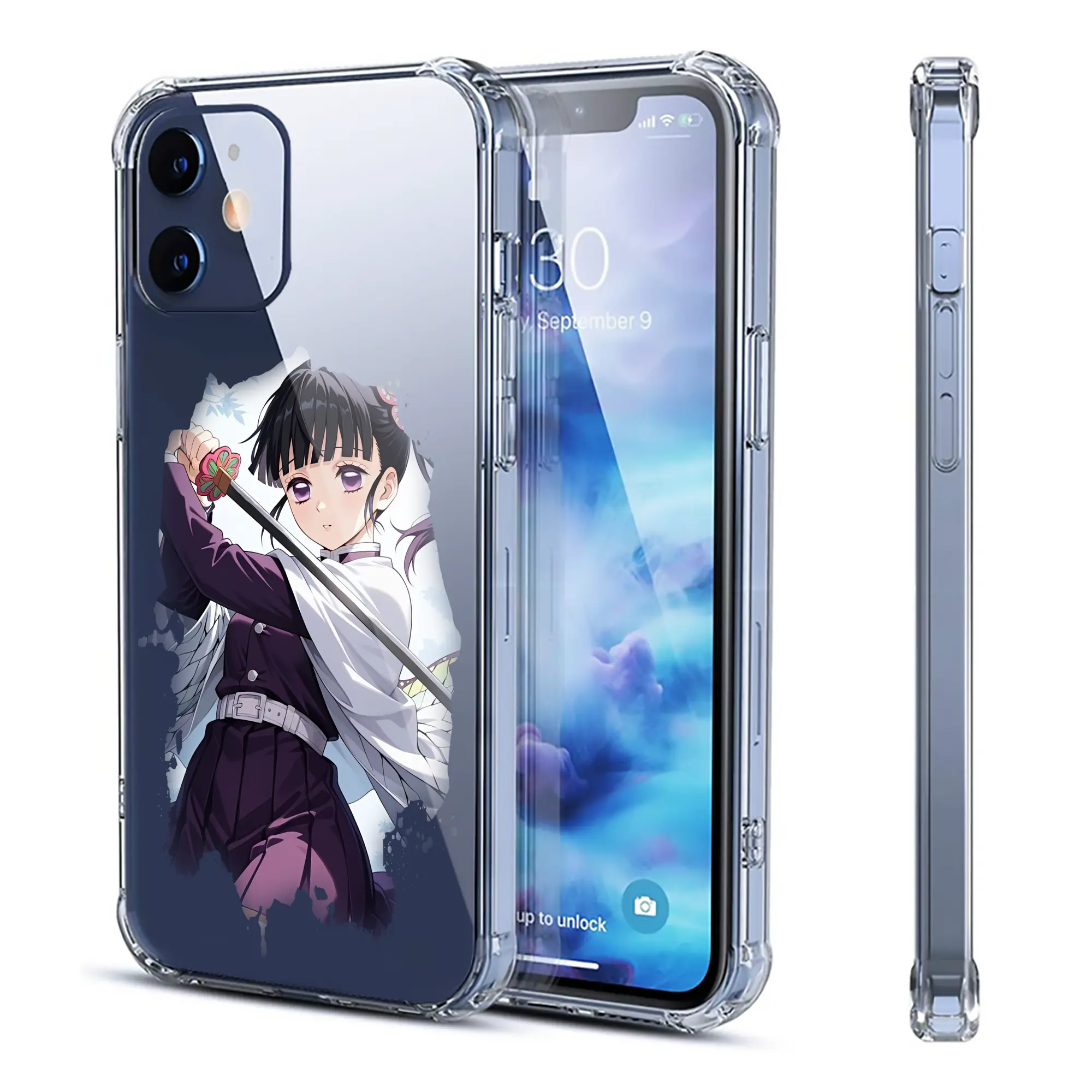 鬼滅の刃 グッズ,栗花落 カナヲ - IPhone 12シリーズ対応 ・ 透明スマホケース ・ クリアソフトケース ・ TPU素材 ・ 耐衝撃 ・ 高密着 ・ 防汚 防指紋 ・ 簡単着脱